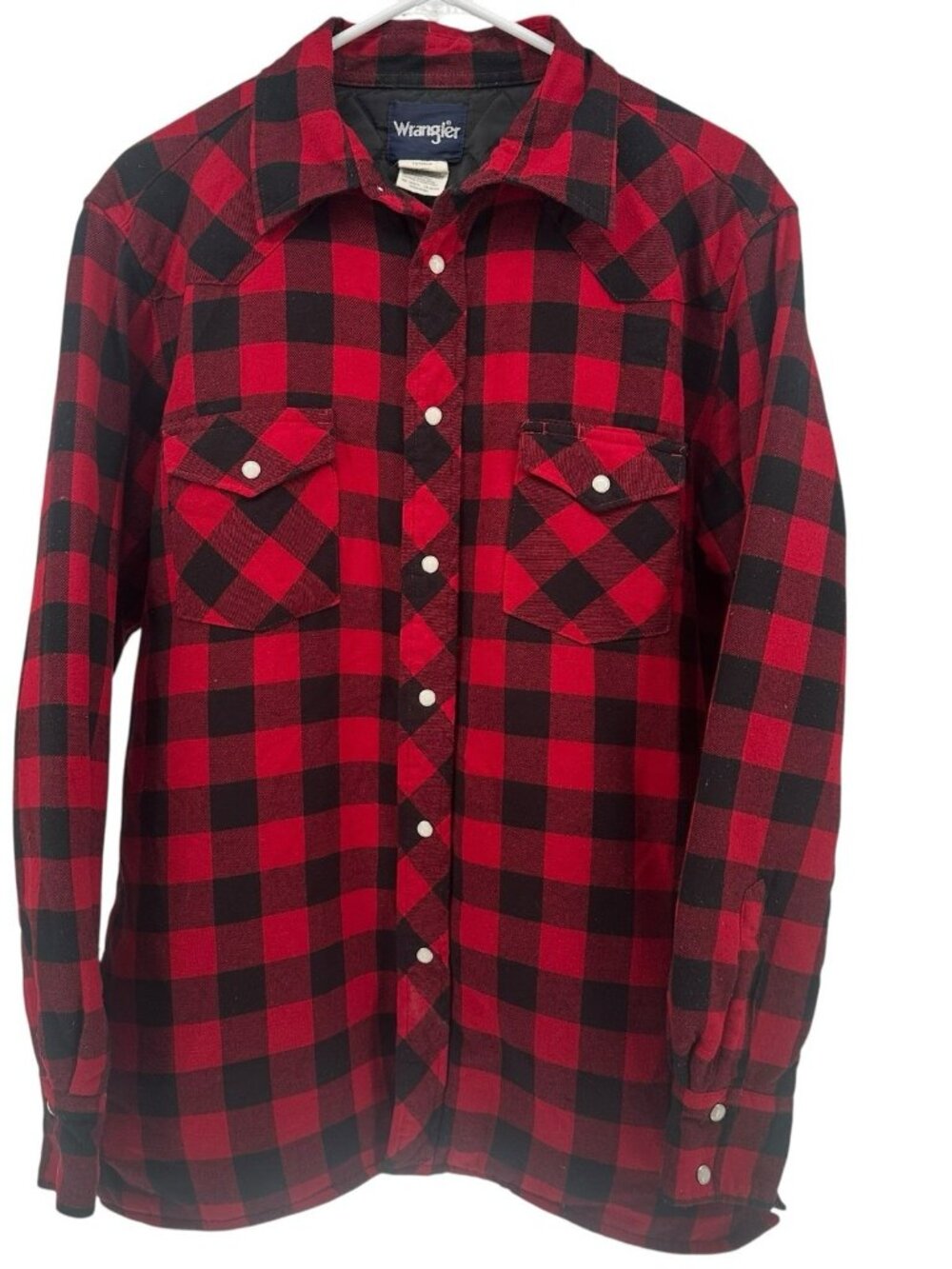 NWT Wrangler Men's Long Sleeve Quilted Lined Flannel Shirt Jacket - Size M